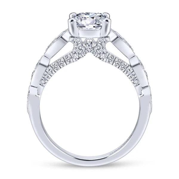 14K White Gold Round Diamond Engagement Ring