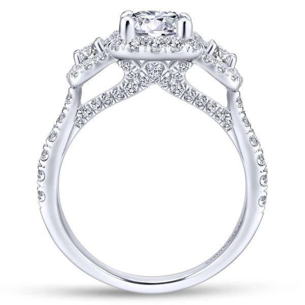 14K White Gold Round Diamond Engagement Ring