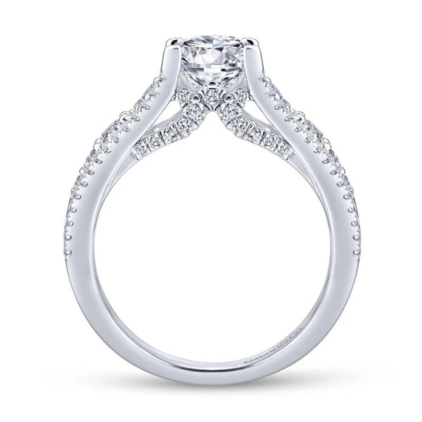 14K White Gold Round Diamond Engagement Ring