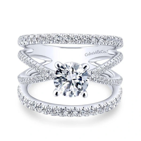 14K White Gold Round Diamond Engagement Ring
