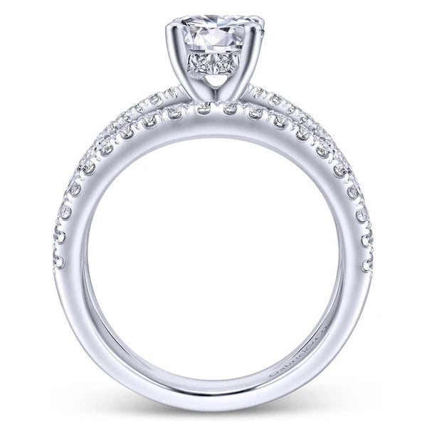 14K White Gold Round Diamond Engagement Ring