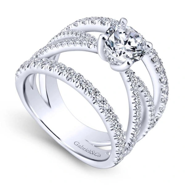 14K White Gold Round Diamond Engagement Ring