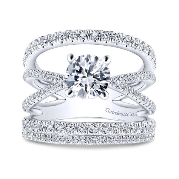 14K White Gold Round Diamond Engagement Ring