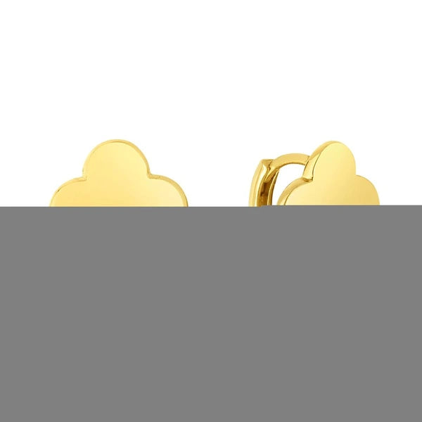 14K Gold Clover Earrings