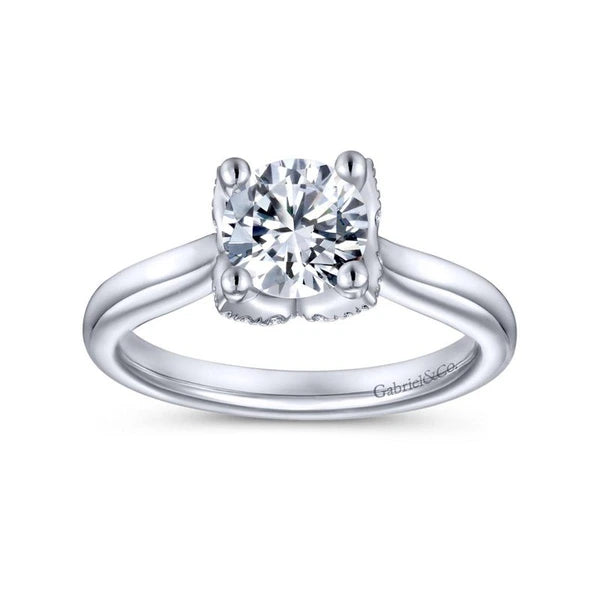 14K White Gold Round Diamond Engagement Ring
