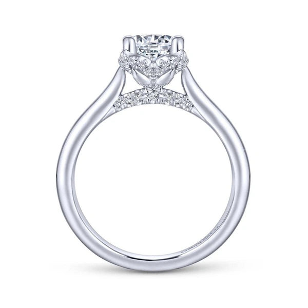 14K White Gold Round Diamond Engagement Ring