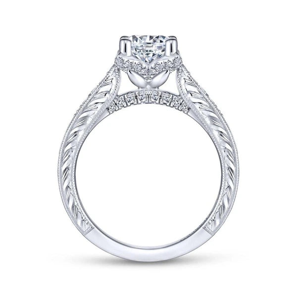 14K White Gold Round Diamond Engagement Ring
