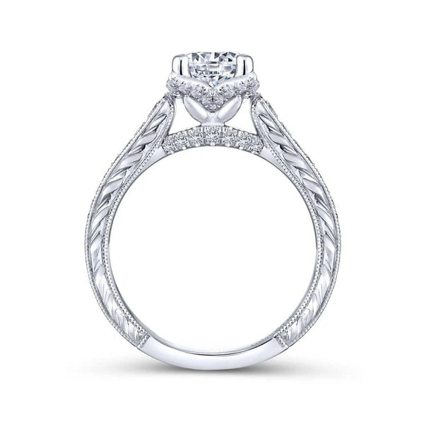 14K White Gold Round Diamond Engagement Ring