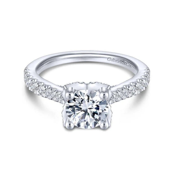 14K White Gold Round Diamond Engagement Ring