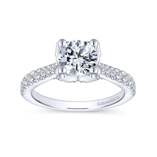 14K White Gold Round Diamond Engagement Ring