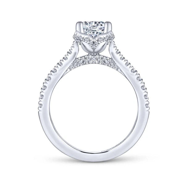 14K White Gold Round Diamond Engagement Ring