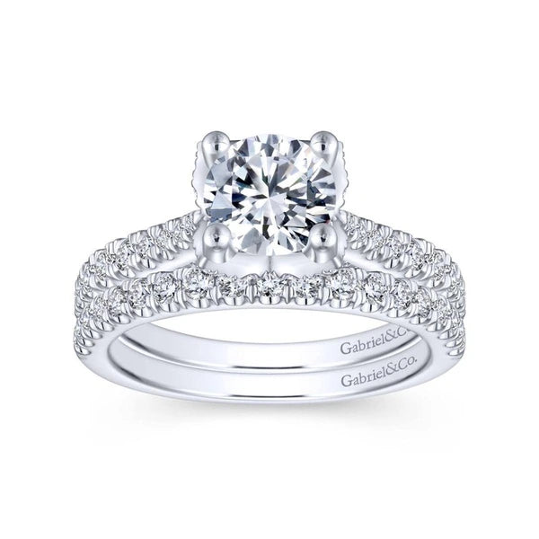 14K White Gold Round Diamond Engagement Ring