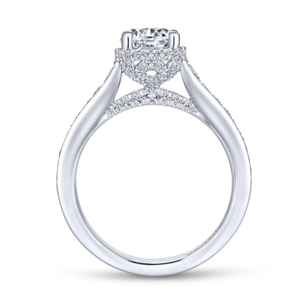 14K White Gold Round Diamond Engagement Ring