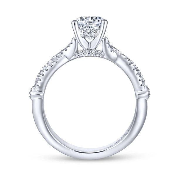 14K White Gold Round Diamond Engagement Ring