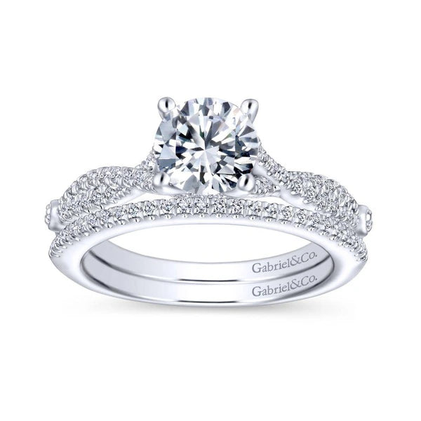 14K White Gold Round Diamond Engagement Ring