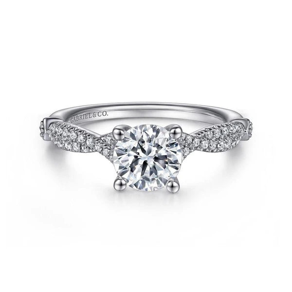 14K White Gold Round Diamond Engagement Ring