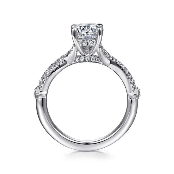 14K White Gold Round Diamond Engagement Ring