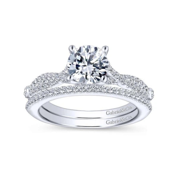 14K White Gold Round Diamond Engagement Ring
