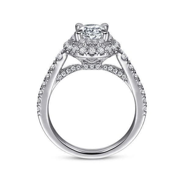 14K White Gold Oval Diamond Engagement Ring