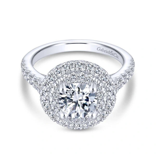 14K White Gold Round Diamond Engagement Ring