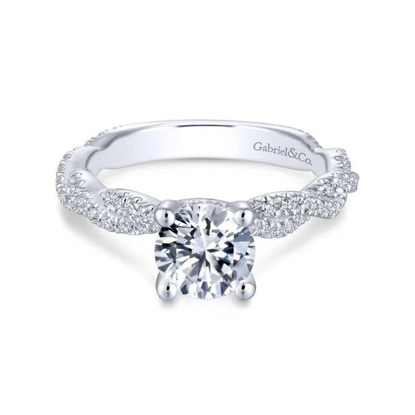 14K White Gold Round Diamond Engagement Ring