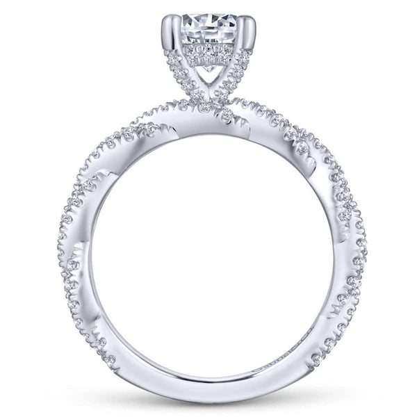 14K White Gold Round Diamond Engagement Ring
