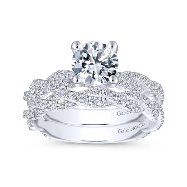 14K White Gold Round Diamond Engagement Ring