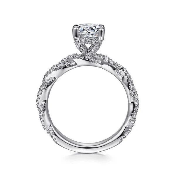 14K White Gold Round Diamond Engagement Ring