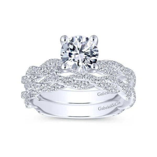 14K White Gold Round Diamond Engagement Ring