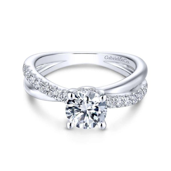 14K White Gold Round Diamond Engagement Ring