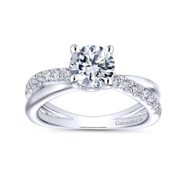 14K White Gold Round Diamond Engagement Ring