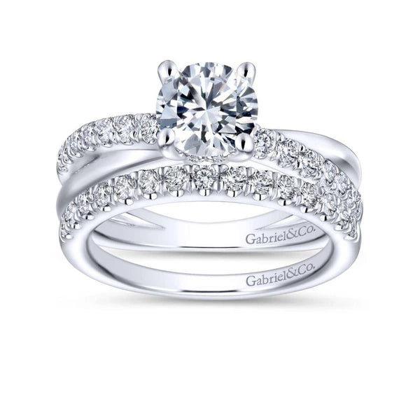 14K White Gold Round Diamond Engagement Ring