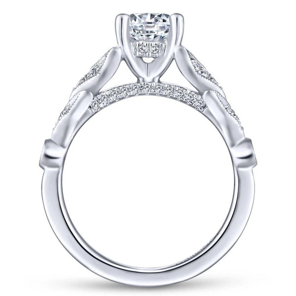 14K White Gold Round Diamond Engagement Ring