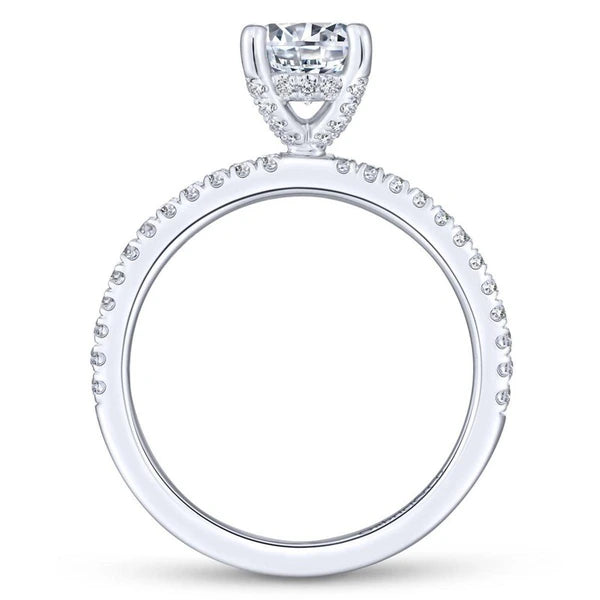 14K White Gold Round Diamond Engagement Ring