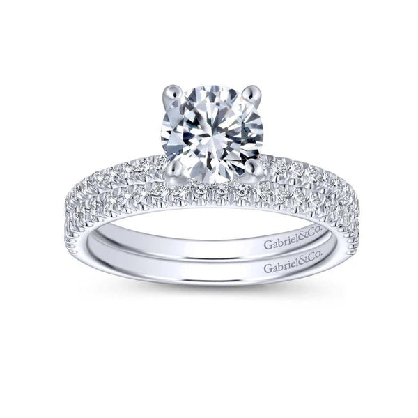 14K White Gold Round Diamond Engagement Ring