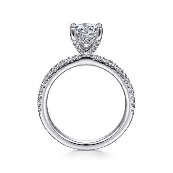 14K White Gold Round Diamond Engagement Ring