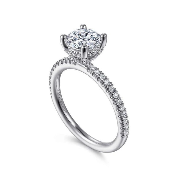 14K White Gold Round Diamond Engagement Ring