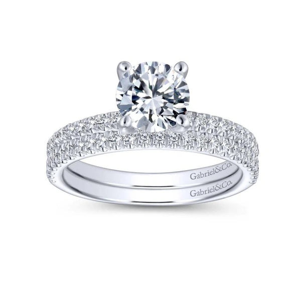 14K White Gold Round Diamond Engagement Ring