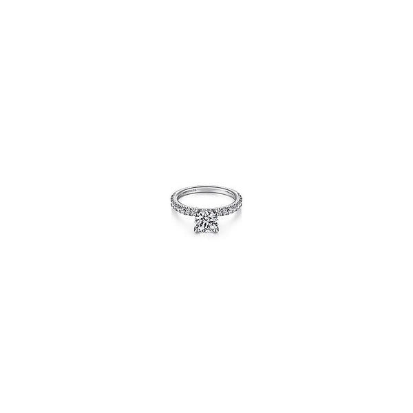 14K White Gold Round Diamond Engagement Ring