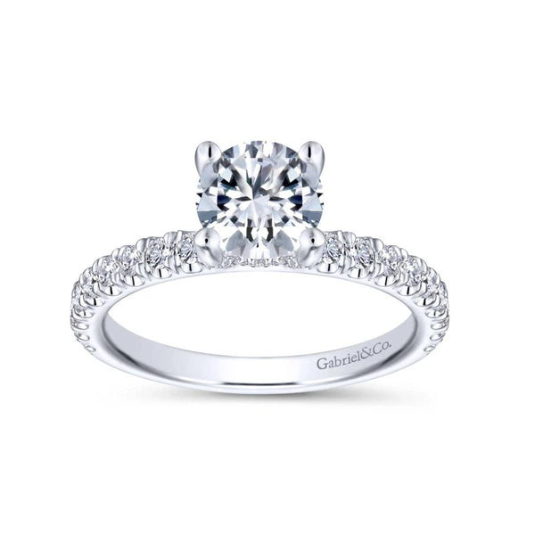 14K White Gold Round Diamond Engagement Ring