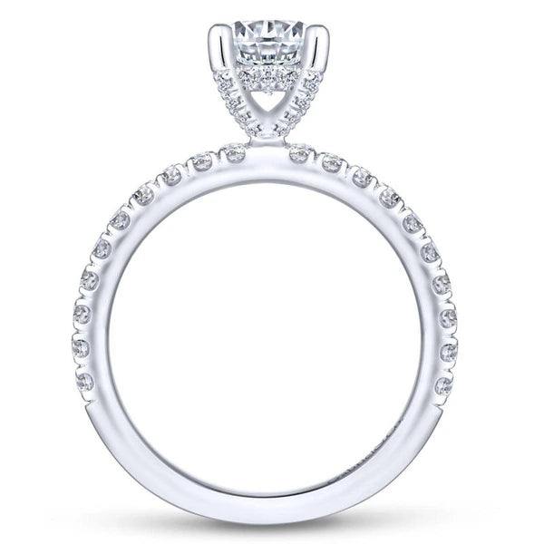 14K White Gold Round Diamond Engagement Ring