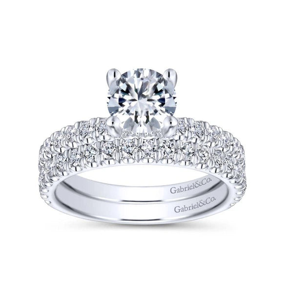 14K White Gold Round Diamond Engagement Ring