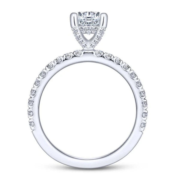 14K White Gold Round Diamond Engagement Ring