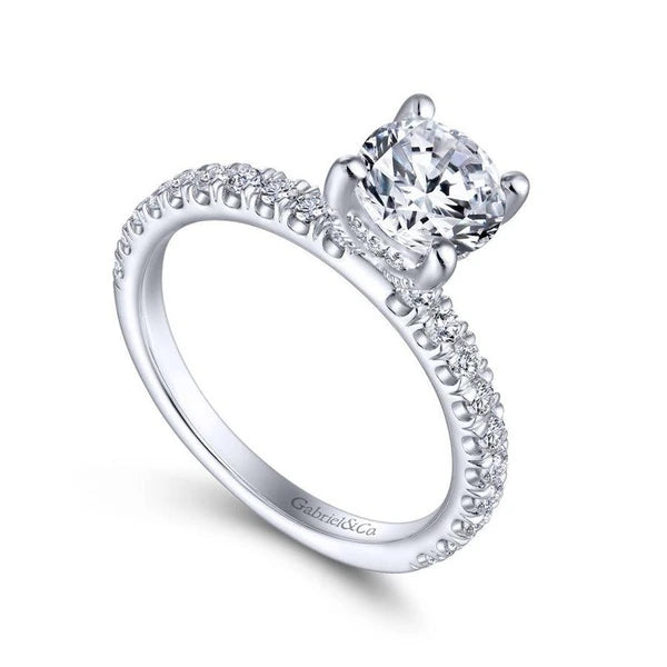 14K White Gold Round Diamond Engagement Ring