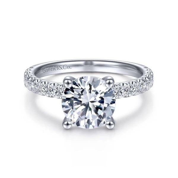 14K White Gold Round Diamond Engagement Ring