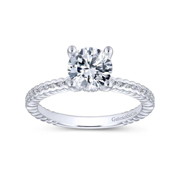 14K White Gold Round Diamond Engagement Ring