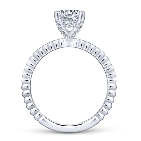 14K White Gold Round Diamond Engagement Ring