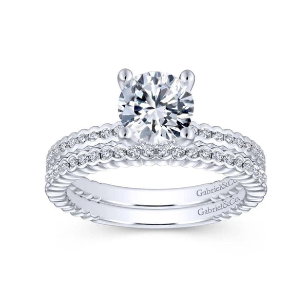14K White Gold Round Diamond Engagement Ring