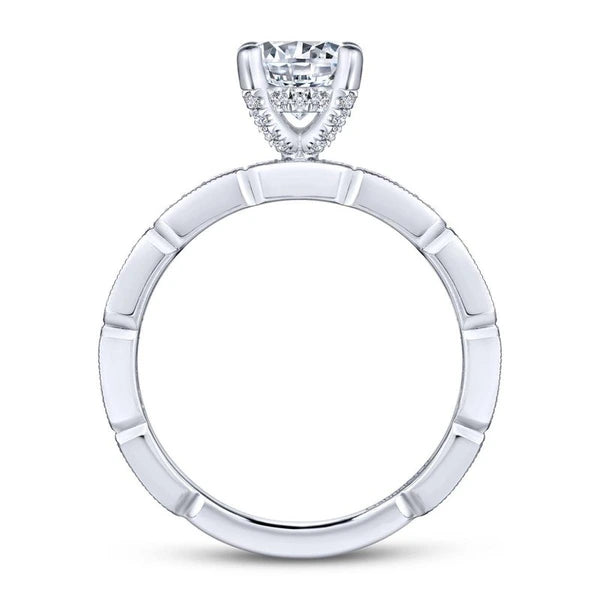14K White Gold Round Diamond Engagement Ring
