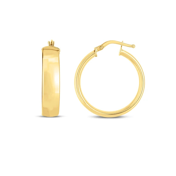 14K 6x25mm Wedding Band Hoops